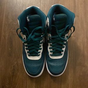 High top Nike Green Air Force Ones